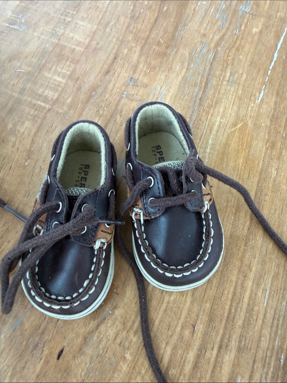 Sperry Infant Boat Shoes in White and Brown